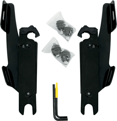 Memphis Shades Batwing Windshield Mounting Kit for Certain Softails WITHOUT a Lightbar  Black