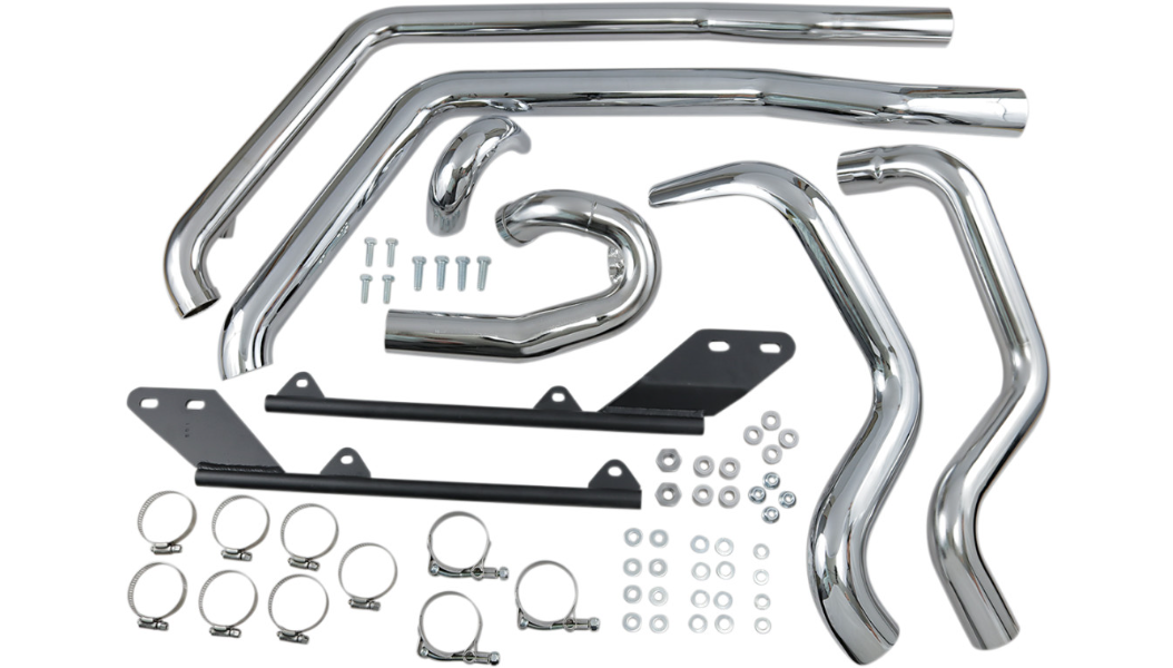 Bassani Power Curve True-Dual Crossover Header Pipes for '07-17 FXST/FLST - Chrome