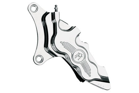 Performance Machine Six-Piston Front Calipers for Certain H-D Models Starting in '00 for use with 13" Rotors (112 x 6B calipers) -Chrome, Left Caliper