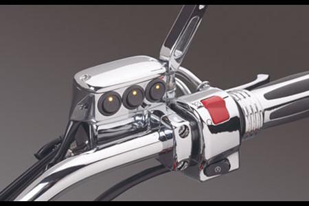 Show Chrome L.E.D. Master Cylinder Chrome Switch Block Assembly for GL1500/1600  & GL1800 '01-10 & '12 Left Side