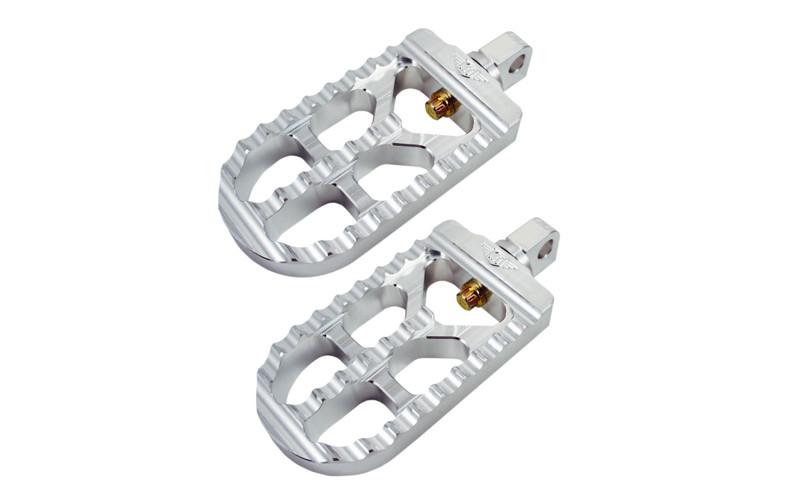 Joker Machine Adjustable Serrated Footpegs  for '13-14 XL1200V/XL1200X/XL1200C Models -4-1/2" Long, Raw Aluminum (Pair)