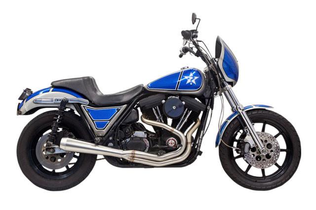 Bassani  Road Rage III 2-into-1 Exhaust for '84-00 FXR EVO Engine -Stainless