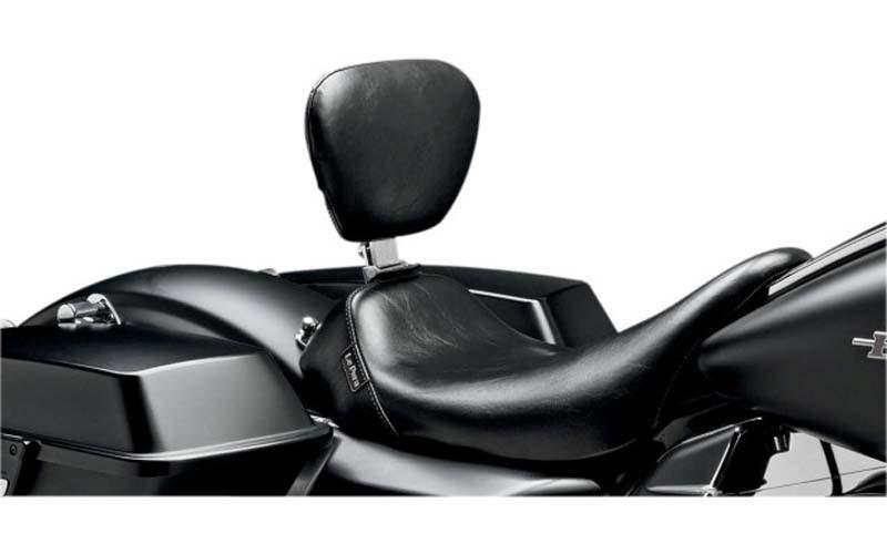 LePera Seats Bare Bones Solo Seat with Driver Backrest for Harley Davidson Touring Models 2008-Up -Smooth (Not for '24-Up FLHX/FLTR Models)
