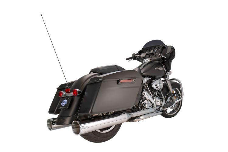 S&S 4 1/2-inch MK45 Power Tune Performance Mufflers for '95-16 FL Models - Tracer Chrome w/ Chrome End Cap (1801-0850)