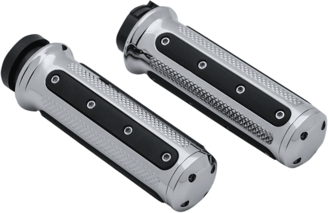 Kuryakyn Heavy Industry Grips for Certain '84-23 Electronic Throttle Control -Chrome