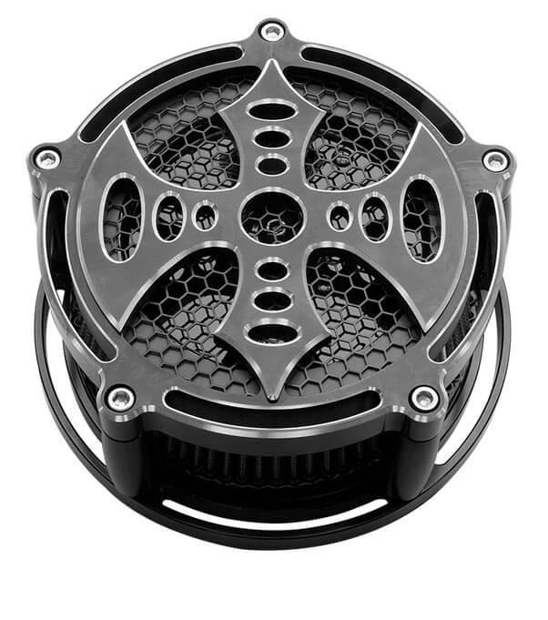 Precision Billet Air Cleaner for Harley Davidson, 4 Hole (Non-TBW) -Bad Axe Edition -Black  
