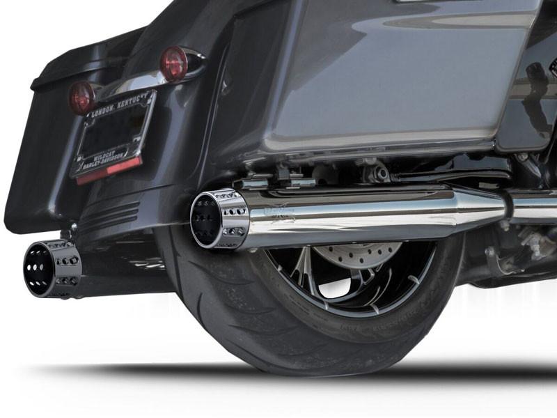 RCX 4 inch Slip On Mufflers for Harley Davidson Touring Models '17-Up - Chrome (Select Tip Style)