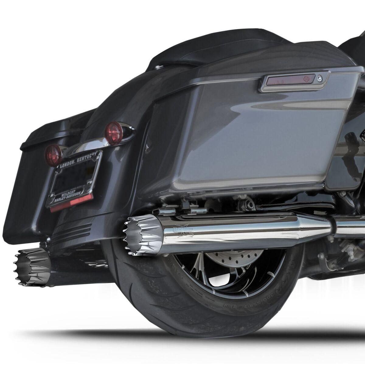 RCX 4 inch Slip On Mufflers for '99-16 Harley Davidson Touring