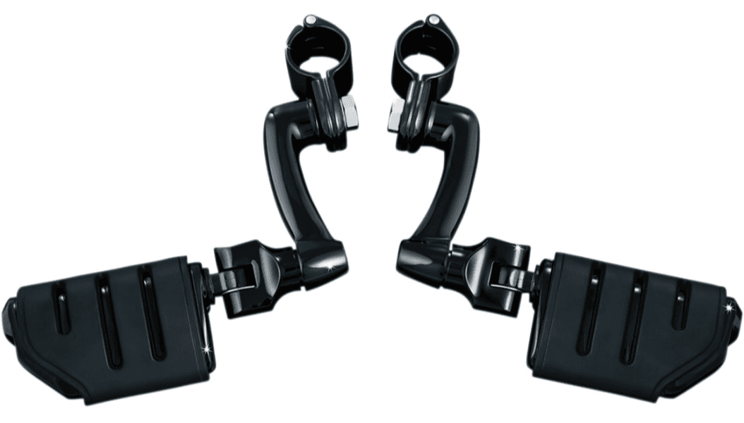 Kuryakyn Longhorn Offset with 1 1/4" Clamps and Trident Dually Peg - Black