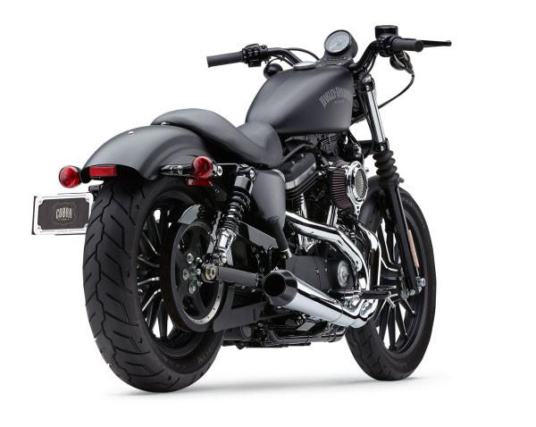 Cobra El Diablo 2-into-1 Exhaust for Harley Davidson XL Sportster Models '14-22 - Chrome with Black Tips