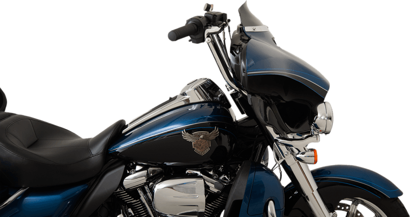 Klock Werks FLARE Low Windshield for '14-23 Harley Davidson FLHT/FLHX/FL Trike Models 4 inch - Black Smoke (Old Style Fairing)