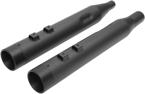 Drag Specialties 4 inch Slip On Mufflers with Billet End Caps for '17-Up Harley-Davidson Touring Models (Choose Year Range and Finish)