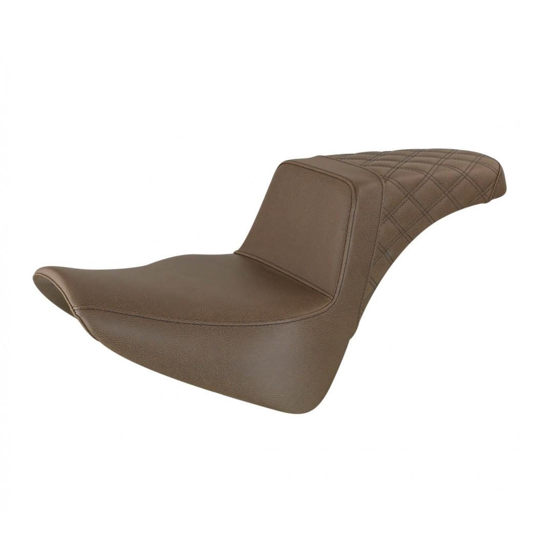 Saddlemen Step Up Rear LS Seat for '18-22 Harley Davidson Softail Deluxe, Softail Heritage / Heritage Classic, Softail Slim - Brown