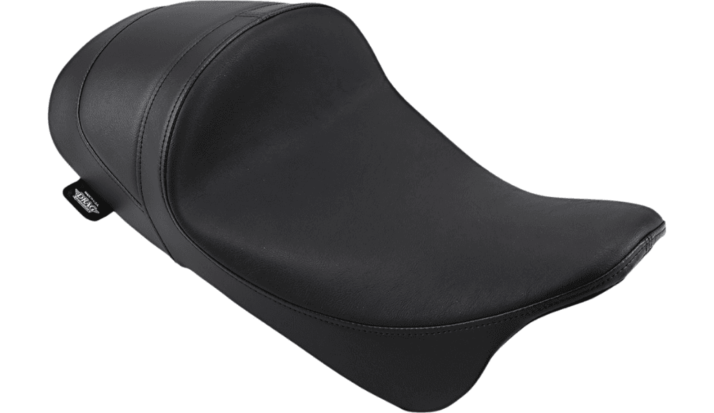 Drag Specialties EZ-ON Mount Lo Profile Solo Seat with Forward Positioning for '08-Up Harley Davidson Touring - Smooth Black Vinyl (Not for '24-Up FLHX/FLTR Models)