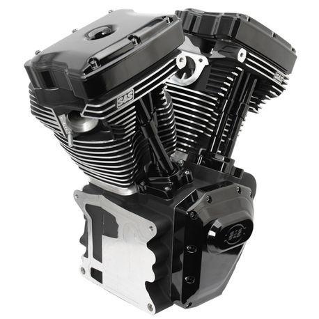 S&S Cycle T124 Black Edition Long Block Engine for '06-17 Harley Davidson Dyna Models