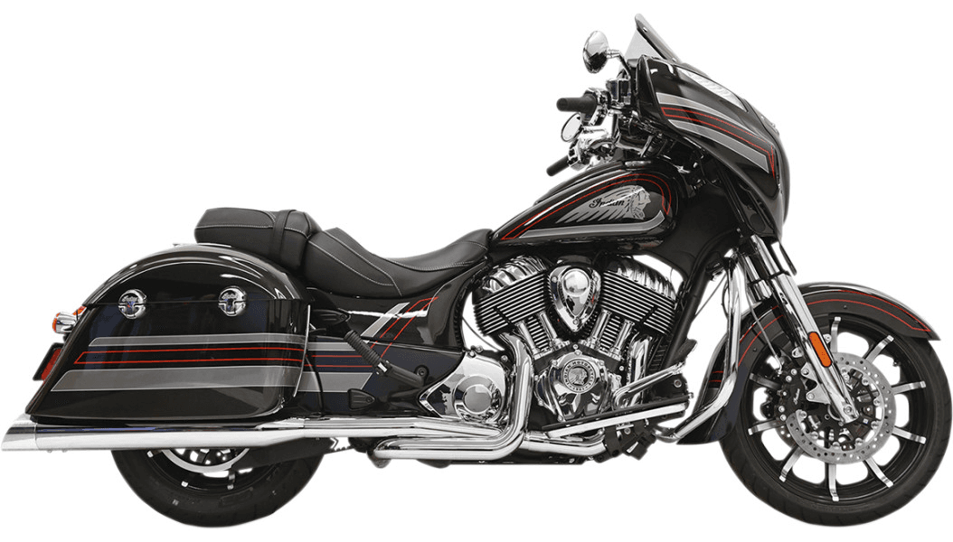 Bassani True Dual Exhaust System for '15-19 Indian Chieftain and Roadmaster - Chrome
