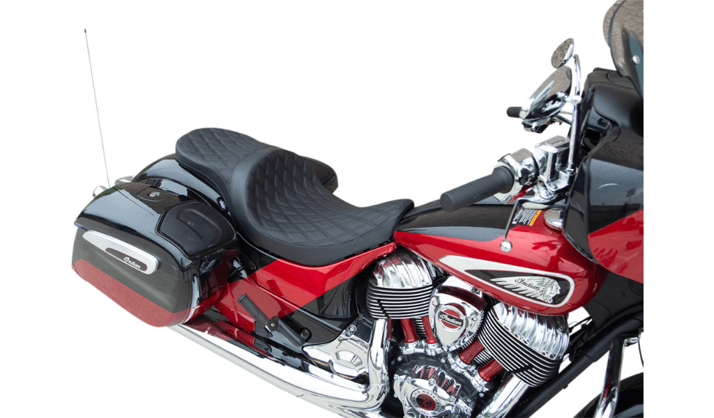 Drag Specialties Low Profile Touring Seat for '14-Up Indian Touring Models - Double Diamond Black Vinyl