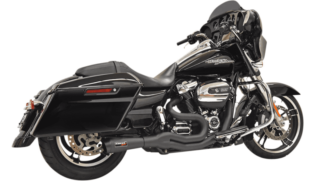 Bassani Road Rage II 2-Into-1 Mid-Length Exhaust System for '17-Up Harley Davidson M-8 Touring - Black