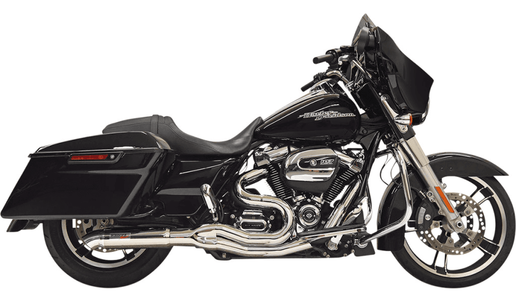 Bassani Road Rage II 2-Into-1 with Hot Rod Turnout Muffler System for '17-Up Harley Davidson Touring Models - Chrome