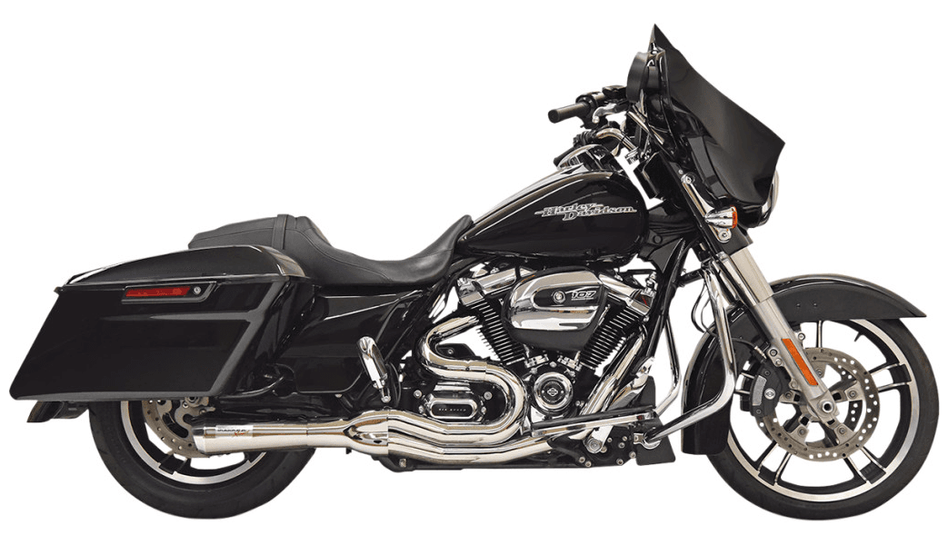 Bassani Road Rage II 2-Into-1 Mid-Length Exhaust System for '17-Up Harley Davidson M-8 Touring - Chrome