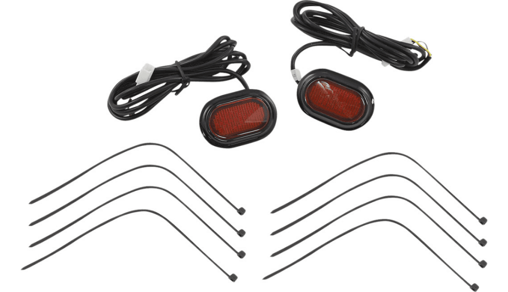 Custom Dynamics Plug & Play PLUGZ™ Antenna Grommet Lights for '06-24 Harley Davidson FL Models - Black/Red Lens