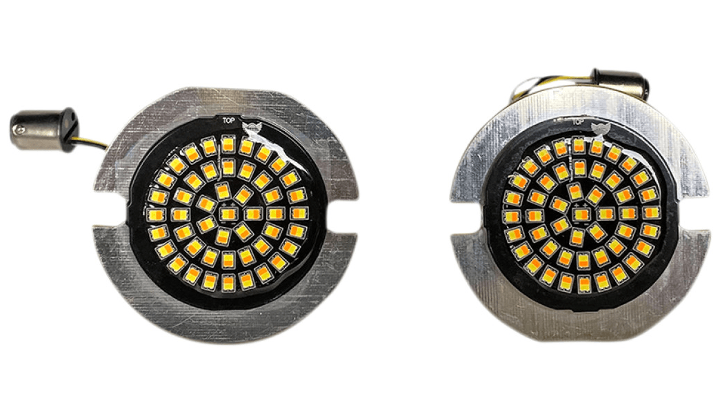 Custom Dynamics Genesis 4 LED Flat Style Turn Signal Inserts for '86-Up Harley Davidson Touring Models - Amber/White