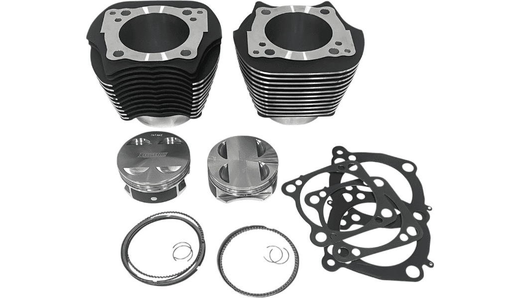 Revolution Performance 128" Bolt On Big Bore Kit for '17-Up Harley Davidson 114/117 M-8 Models - Black w/ highlighted fins