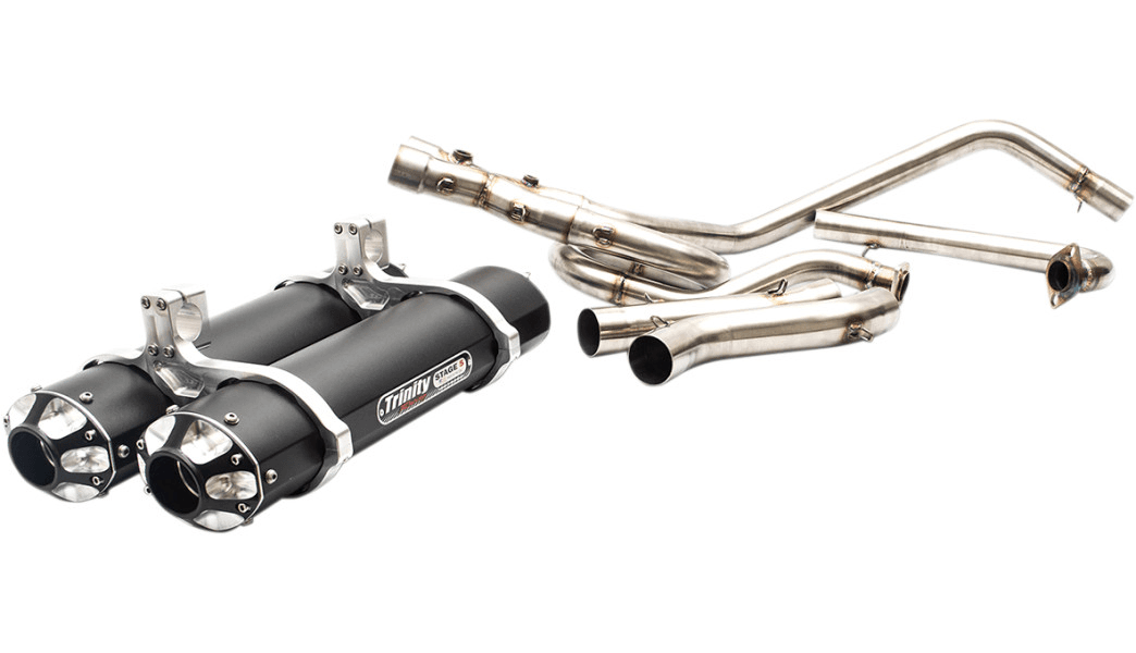 Trinity Stage 5 Exhaust 4-Dual System for '14-18 Kawasaki KRF 800 Teryx - Black