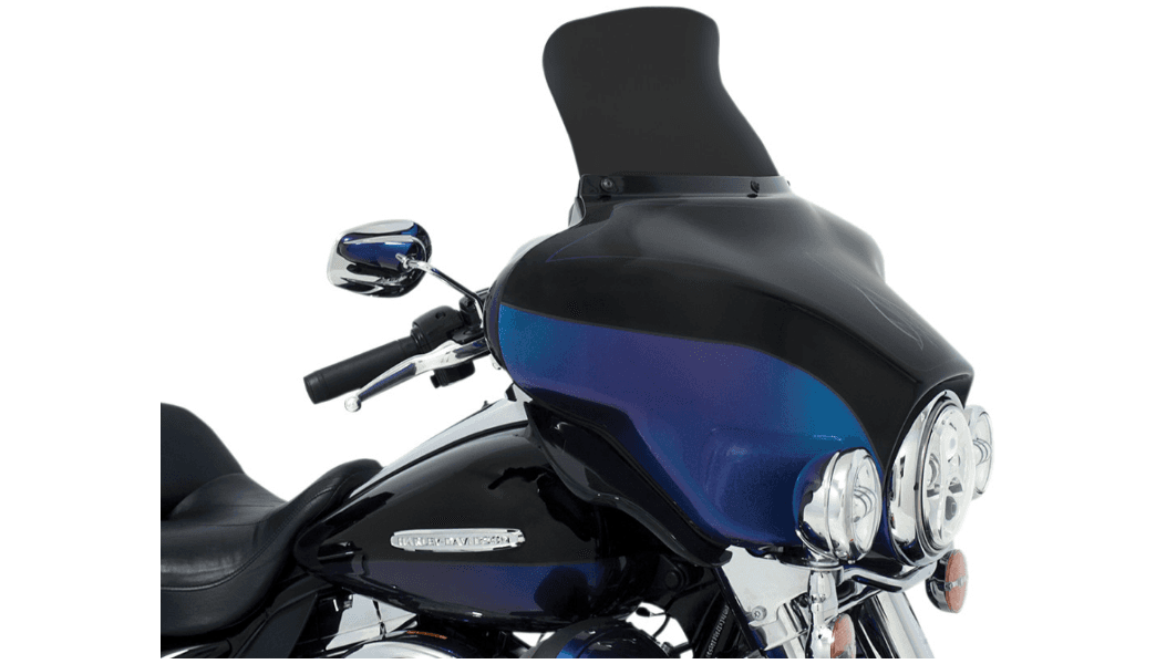 Memphis Shades 9 inch Spoiler Windshield for '93-13 Harley Davidson FLH - Dark Black Smoke