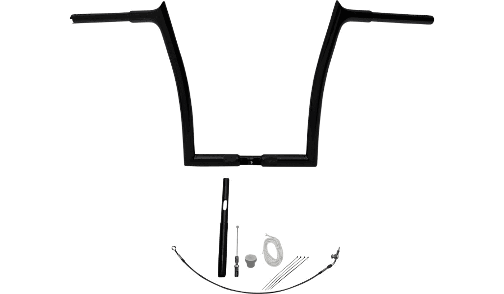 Fat Baggers 1-1/4" EZ Install Pointed Top Handlebar Kit for '21-22 Harley Davidson Road Glide Models - 14" Black