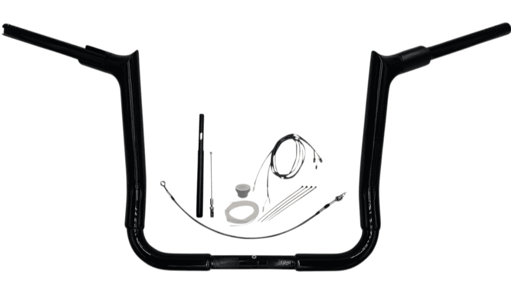 Fat Bagger's 1-1/2" EZ Install Pointed Top Handlebar Kit for '21-23 Harley Davidson FLH Models - 14" Black