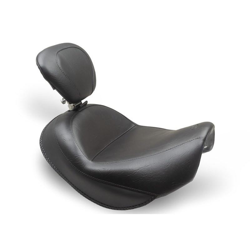 Mustang Wide Touring Solo Seat with Backrest for '15-19 Suzuki