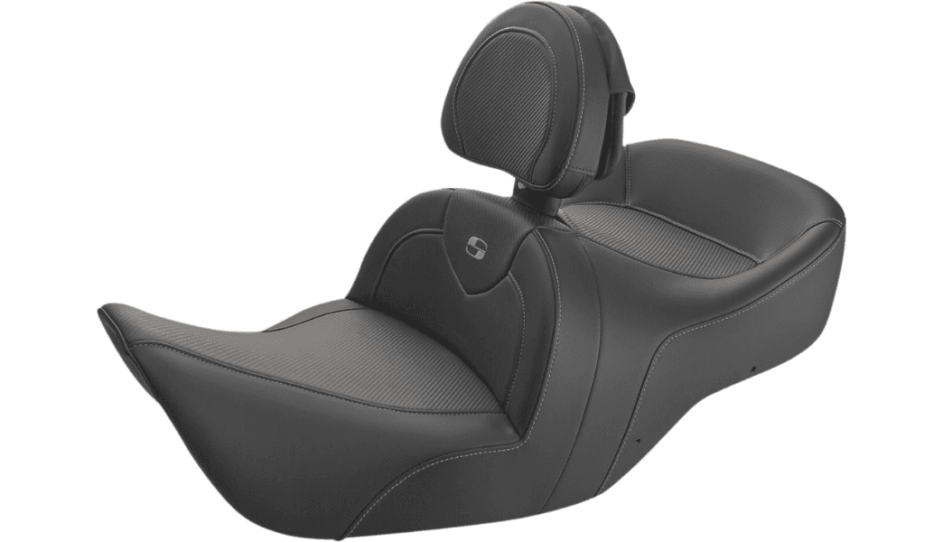 Saddlemen Roadsofa Seat with Driver Backrest for '01-10 Honda GL1800 Gold Wing - Carbon Fiber 
