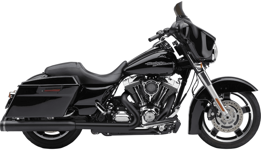 Cobra 4" NH Series Mufflers for '99-16 Harley Davidson Touring Models and FL Trike Models (EXCEPT 15-16 FLRT) - Raven Black (50-State Legal)
