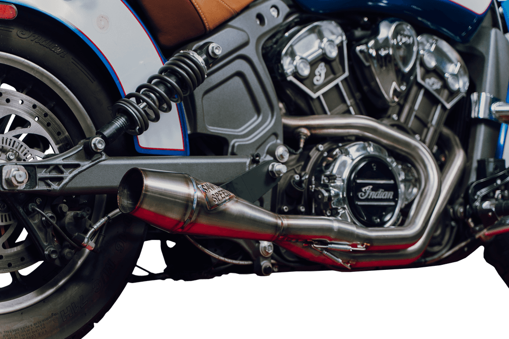 Sawicki Speed Shorty Cannon Exhaust for '01-24 Indian Scout - Brushed Stainless Steel or Black