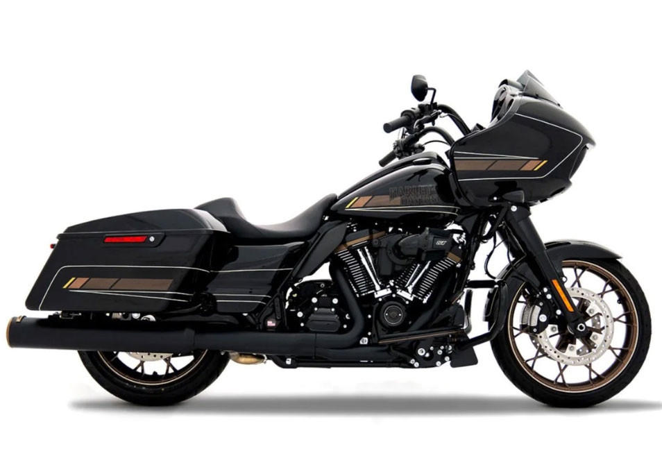 Rinehart Racing HP45 XL Slip On Mufflers for '17-Up Harley Davidson Touring Models - Black/Bronze