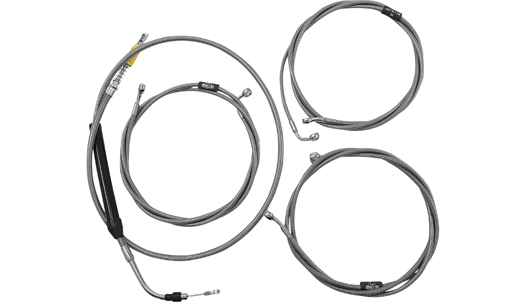 LA Choppers Standard Stainless Braided Handlebar Cable/Brake Line Kit 18-20" Ape Hanger for '21-22 Harley Davidson Road Glide and Road King Models