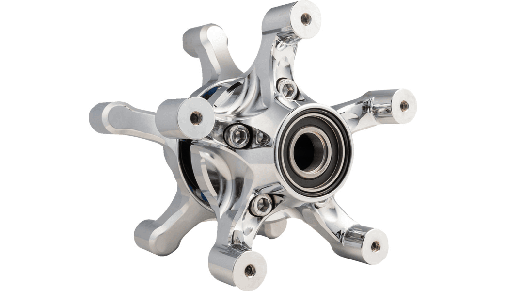 Arlen Ness Dual Disc Spider Front Wheel Hub for '08-Up Harley Davidson Touring - Chrome