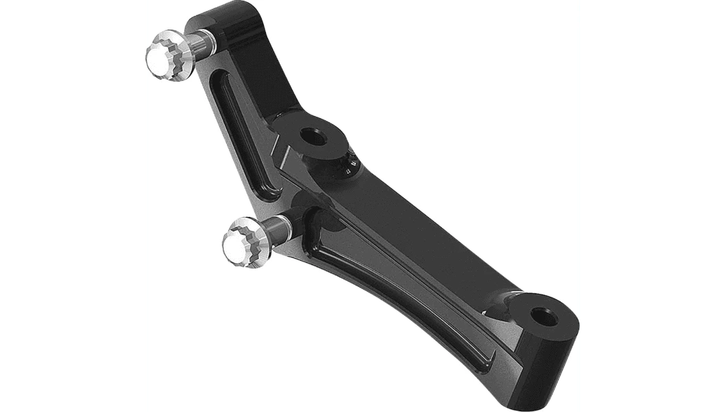 Hawg Halters Radial Mount Brake Caliper Adapter Kit '08-up Harley Davidson Touring, '08-up V-Rod, 2016-up Softail (with factory fork legs and 11.8" rotors) Black