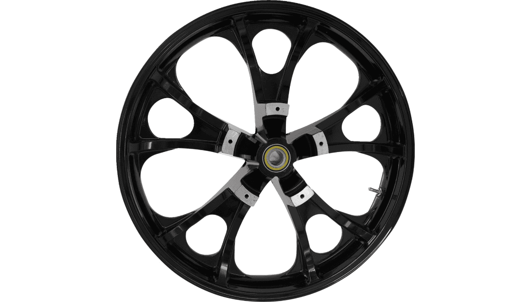 Coastal Moto Largo 3D Precision Cast 3D 21" Front Wheel Dual Disc/without ABS for '00-07 Harley Davidson Touring- Black/Chrome