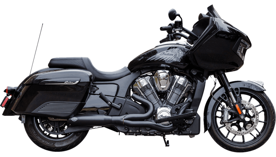S&S Cycle Stainless Steel 2-into-1 Qualifier Exhaust System for '20-Up Indian Challenger/Pursuit Models - Black (50 State Emission Compliant)