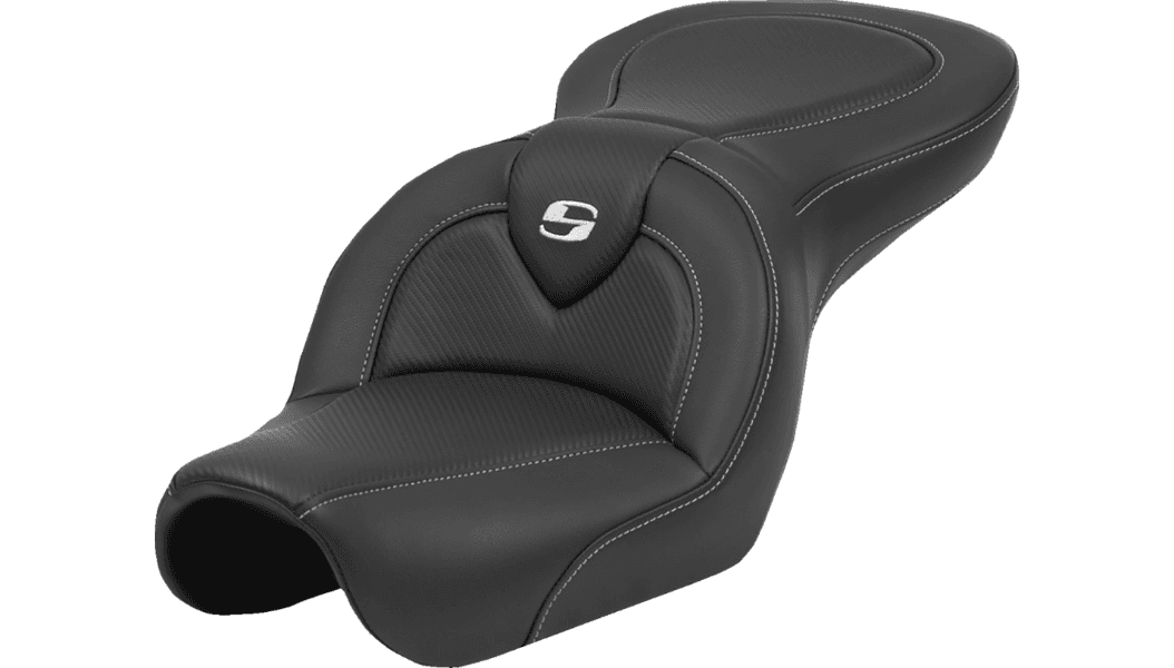 Saddlemen Roadsofa Seat without Backrest for '04-05 Harley Davidson Dyna Models - Carbon Fiber 