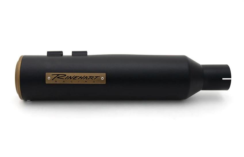 Rinehart Racing Slimline Duals with HP45 Mufflers for '17-Up Harley Davidson Touring - Black with Bronze (49-State Federal emissions compliant)