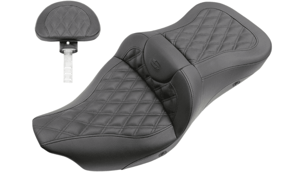Saddlemen Heated Roadsofa Seat with Driver Backrest for '09-24 Harley Davidson FLHTCUTG Tri Glide