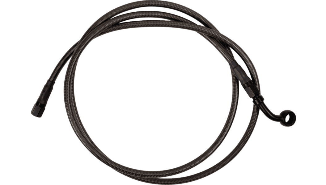Barnett Upper Brake Line for '23-24 Harley Davidson CVO Street Glide - Carbon Coat w/ Black Fittings - +8"