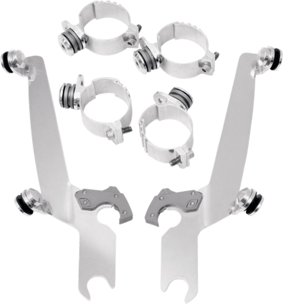 Memphis Shades Sportshield Windshield Quick Change Mounting Kit for '18-20 Harley Davidson FXLR, '18-23 FXBB, '20-23 FXST - Polished