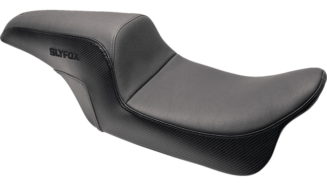 Slyfox Carbon Fiber Seat for '06-17 Harley Davidson Dyna - Black Logo 