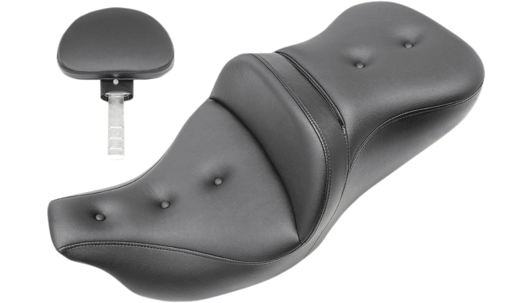 Saddlemen Roadsofa Pillow Top Seat (with Backrest) for '09-23 Harley Davidson Tri Glide FLHTCUTG - Black 