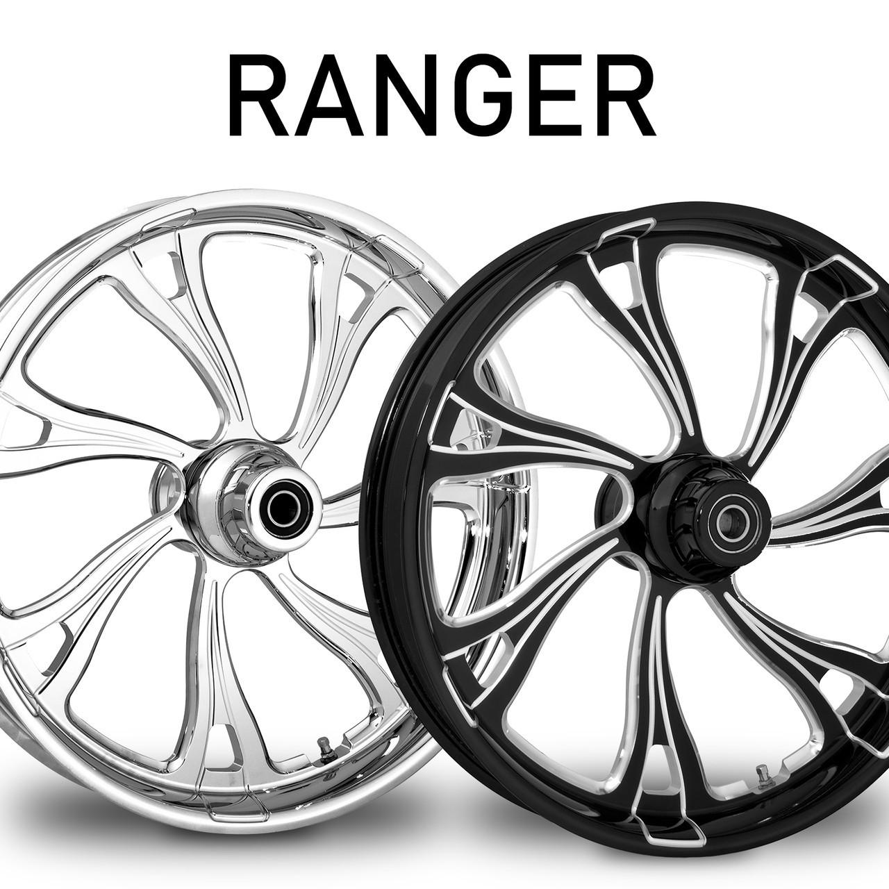 RC Components Ranger Forged Billet Wheels for Harley Davidson Softail, Dyna, Sportster and V-Rod Models (Select Finish)
