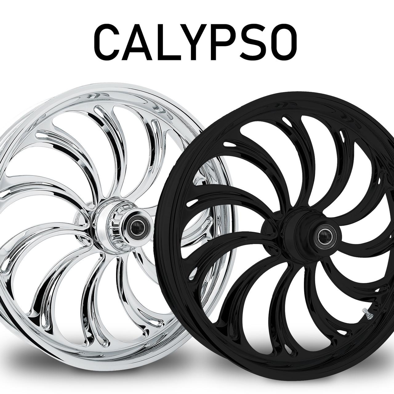 RC Components Calypso Forged Billet Wheels for Harley Davidson Softail, Dyna, Sportster and V-Rod Models (Select Finish)